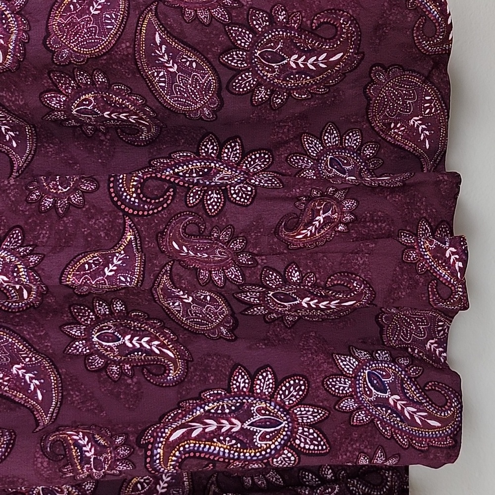 Forever 21 Wine Colored Paisley Print Mini Dress Or Tunic Top Junior S - Picture 8 of 16